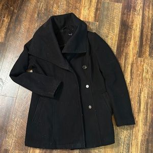 Women’s black small wool peacoat